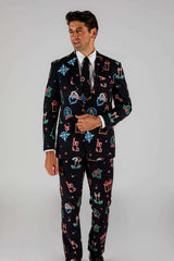 The Naughty Neon Noel | Neon Lights Christmas Suit - Shinesty - Flyclothing LLC