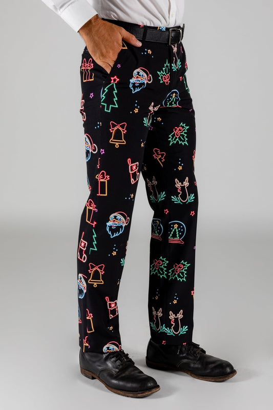 The Naughty Neon Noel | Neon Lights Christmas Pants - Shinesty