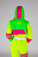 The Cat Track Fever | Neon Yellow Retro Women's One Piece Ski Suit - Shinesty