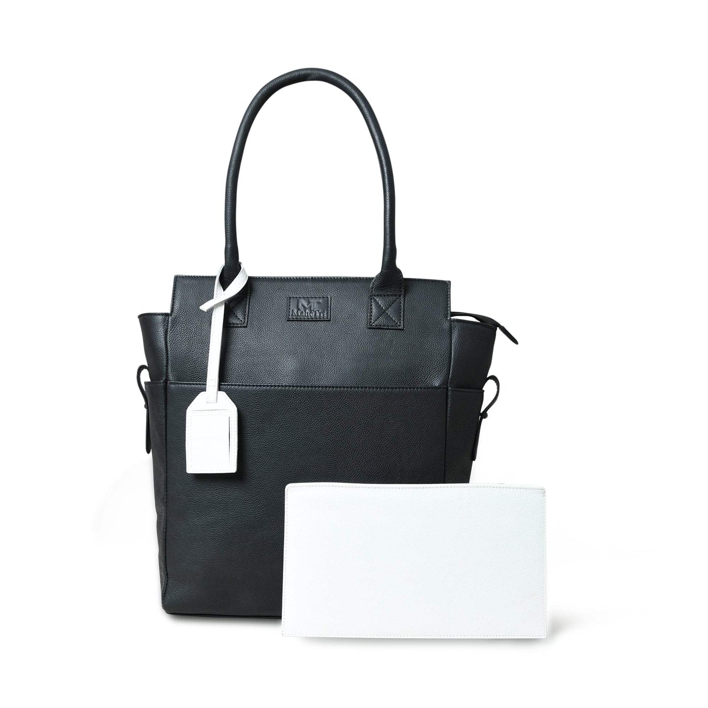 Midnight Elegance Noir Shopper Tote - Classy Leather Bags - Flyclothing LLC
