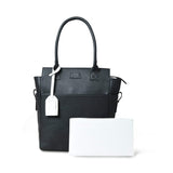 Midnight Elegance Noir Shopper Tote - Classy Leather Bags - Flyclothing LLC