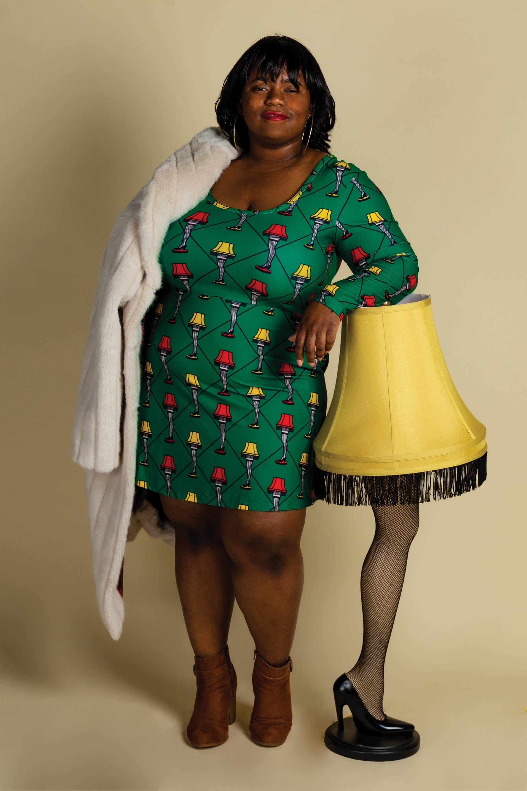 The Fragile | Leg Lamp Christmas Skater Dress - Shinesty