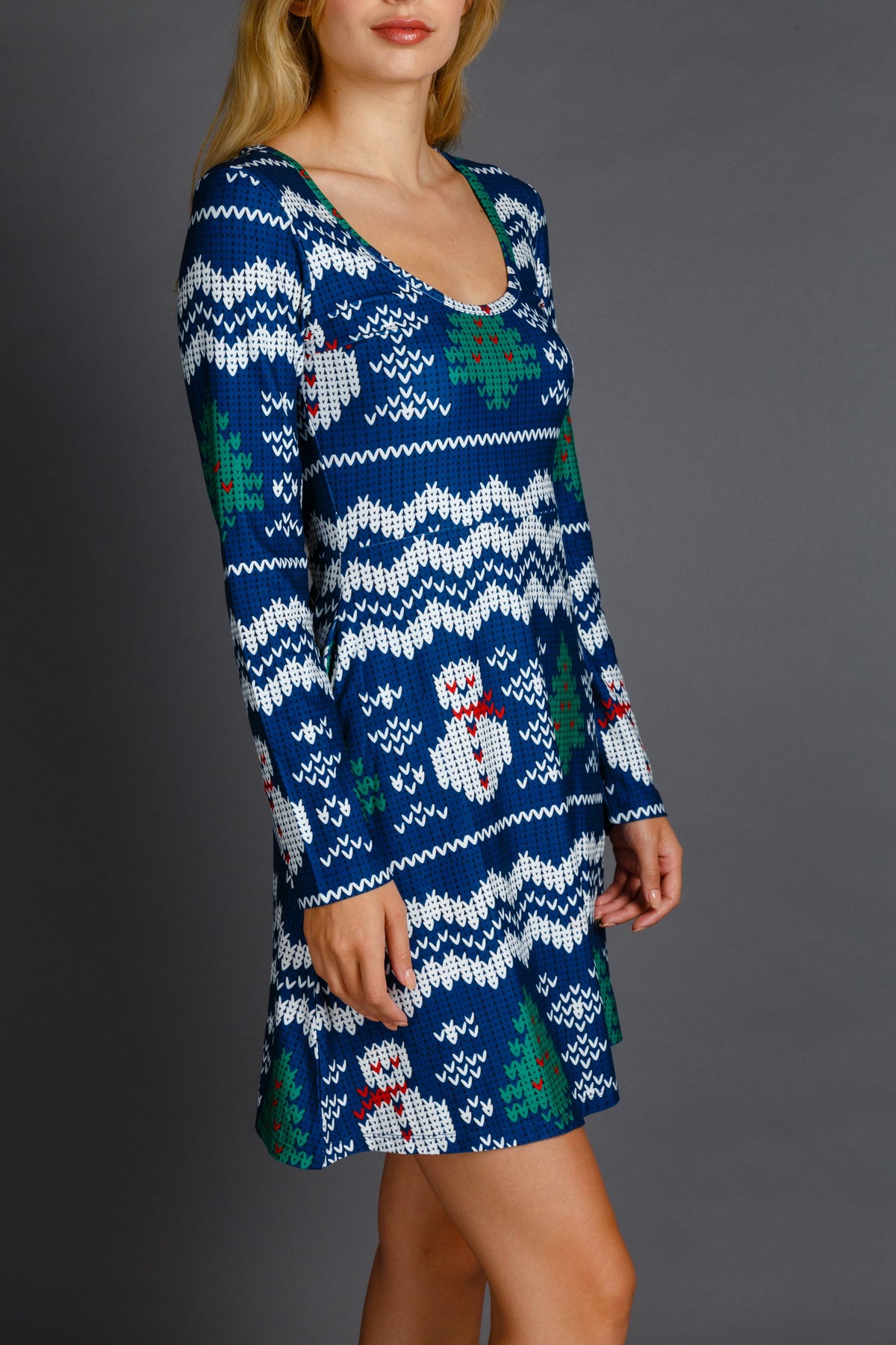 The Eggnog Aficionado | Snowman Print Christmas Skater Dress - Shinesty - Flyclothing LLC