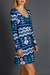The Eggnog Aficionado | Snowman Print Christmas Skater Dress - Shinesty - Flyclothing LLC