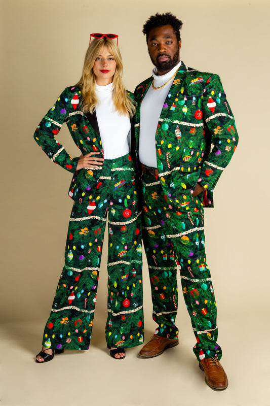 The Christmas Tree Camo | Christmas Tree Print Women's Suit - Shinesty