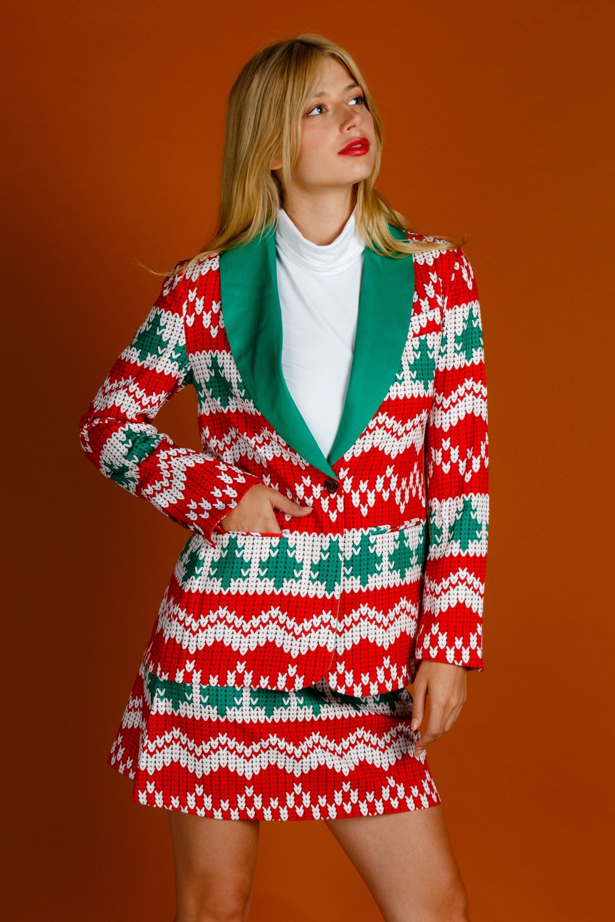 The Red Ryder | Women's Knit Print Christmas Suit - Shinesty