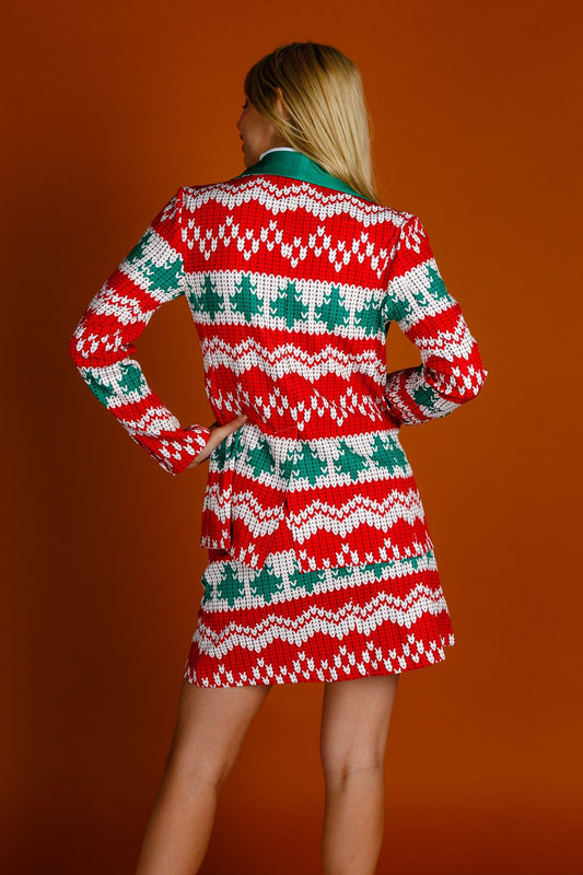 The Red Ryder | Women's Knit Print Christmas Skirt - Shinesty