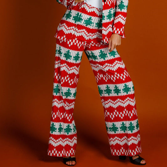 The Red Ryder | Women's Knit Print Christmas Pant - Shinesty