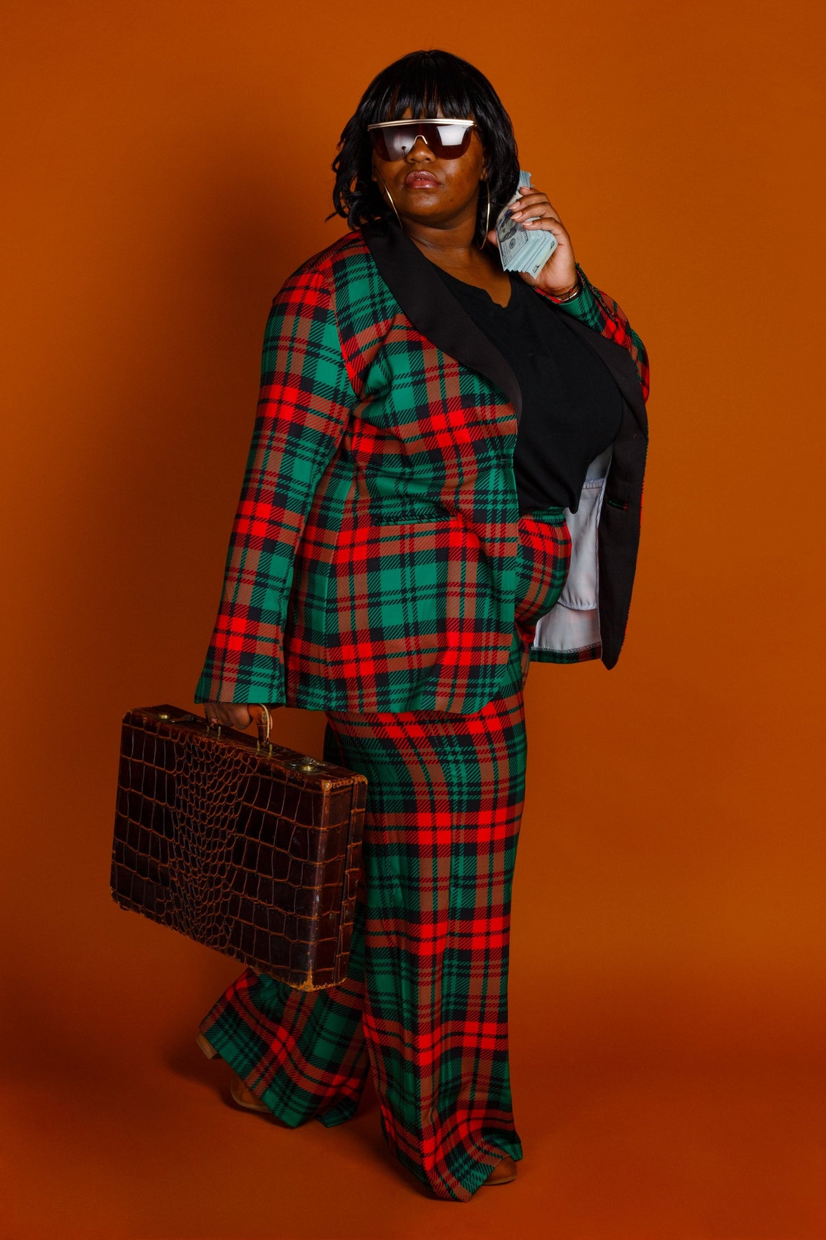 The Lincoln Log Love Daddy/Lady | Women's Green Plaid Christmas Suit - Shinesty - Flyclothing LLC