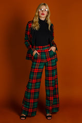 The Lincoln Log Love Lady | Women's Green Plaid Christmas Pants - Shinesty