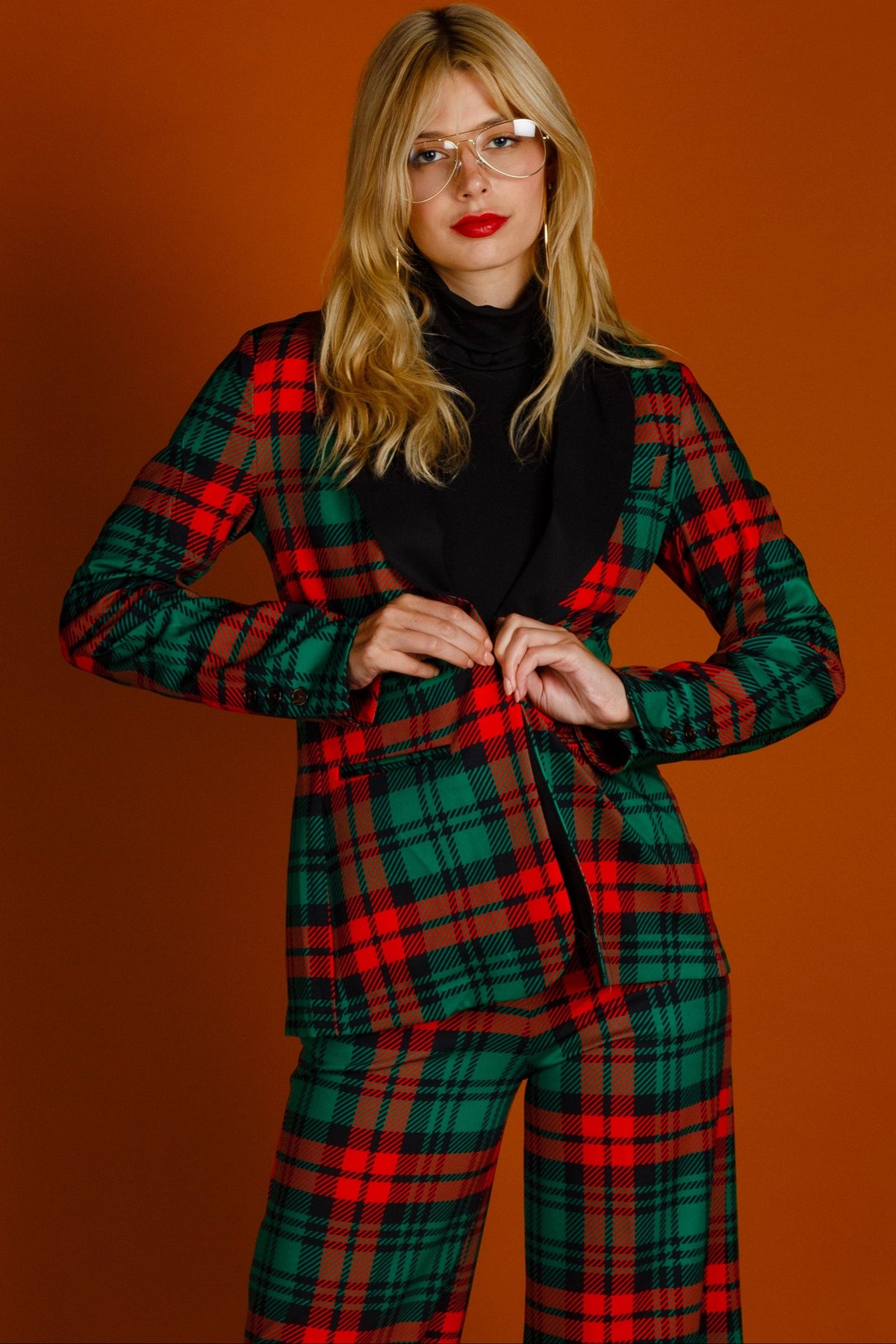 The Lincoln Log Love Daddy/Lady | Women's Green Plaid Christmas Suit - Shinesty - Flyclothing LLC