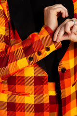 That 70s Suit | Womens Orange Plaid Thanksgiving Suit - Shinesty