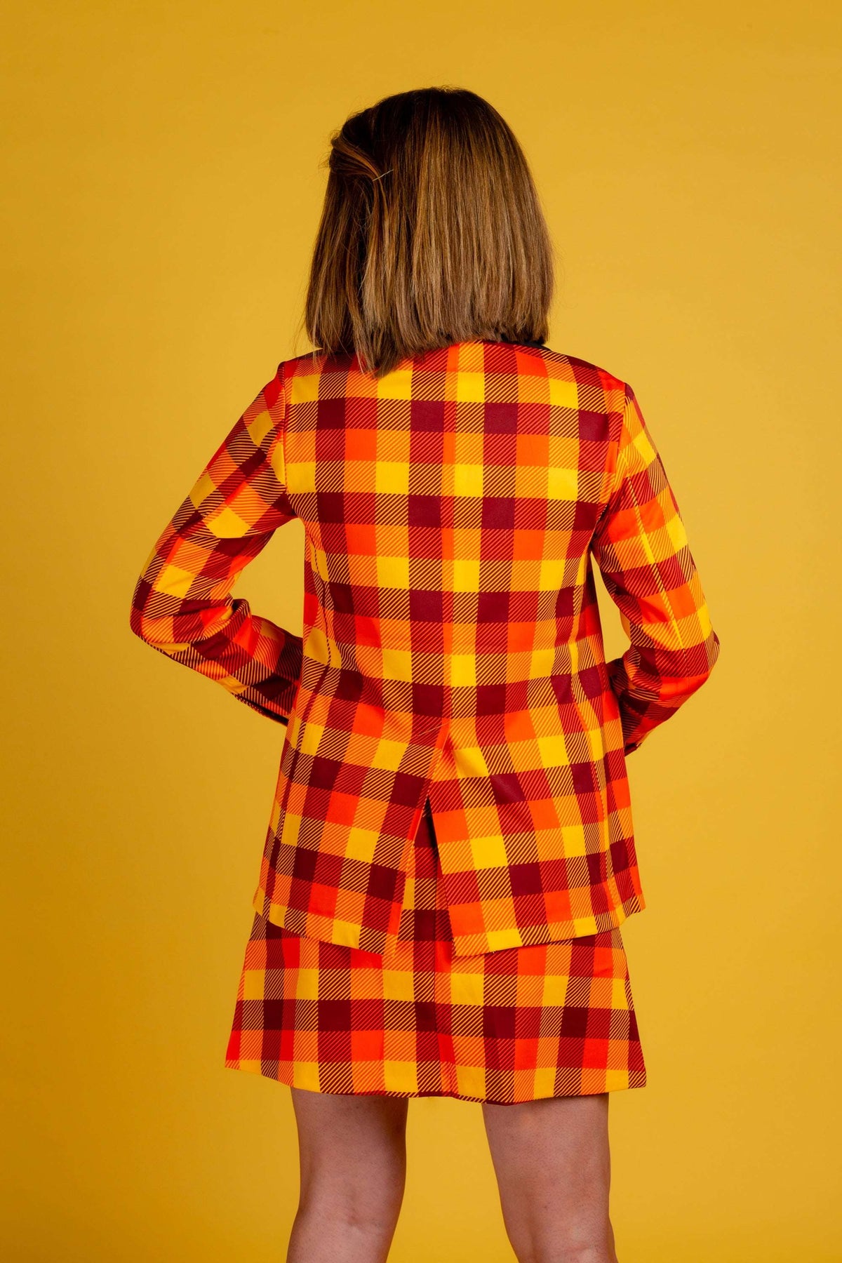 That 70s Suit | Womens Orange Plaid Thanksgiving Suit - Shinesty - Flyclothing LLC