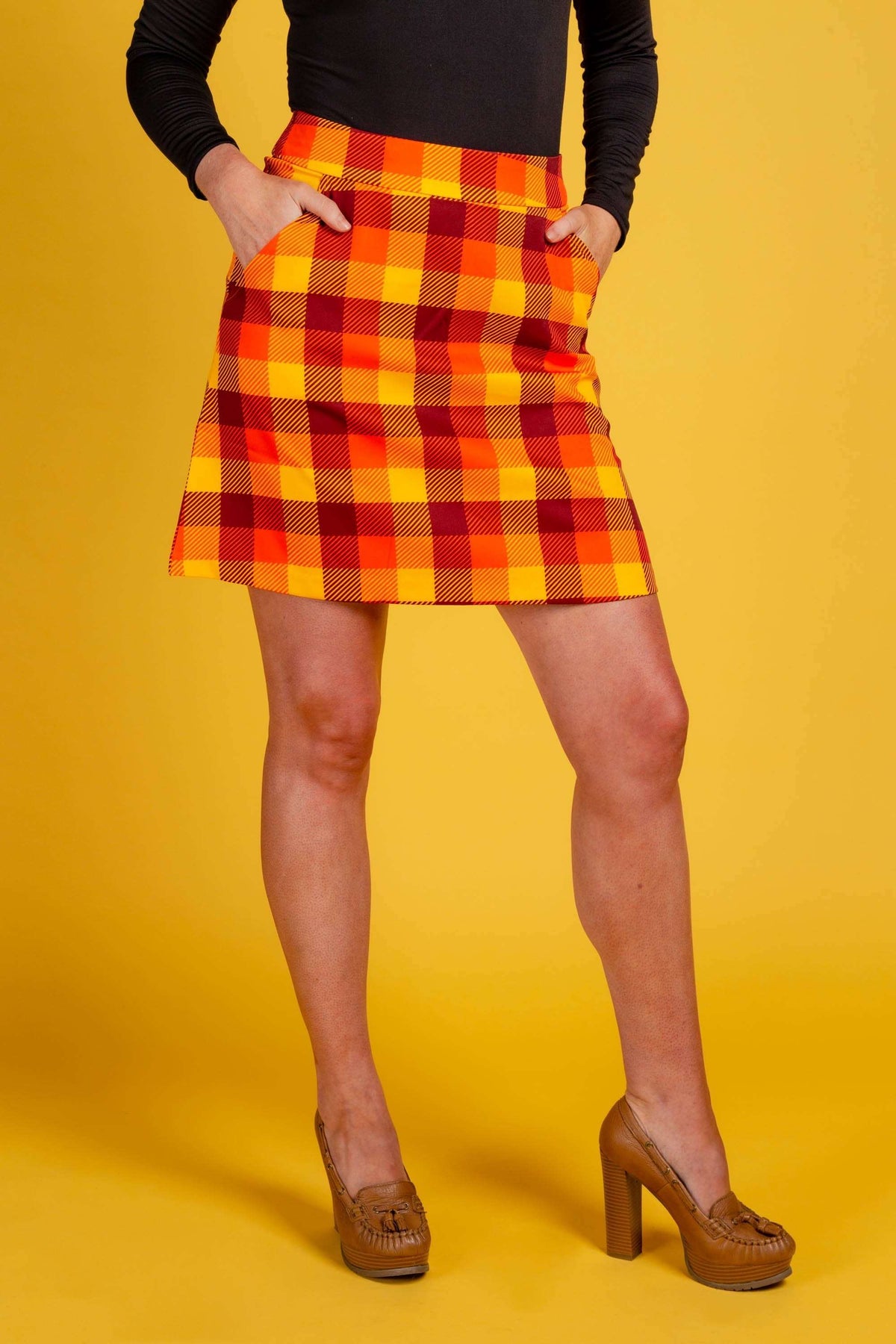 That 70s Suit | Womens Orange Plaid Thanksgiving Suit - Shinesty - Flyclothing LLC