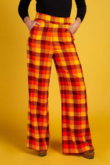 That 70s Suit | Womens Orange Plaid Thanksgiving Suit - Shinesty