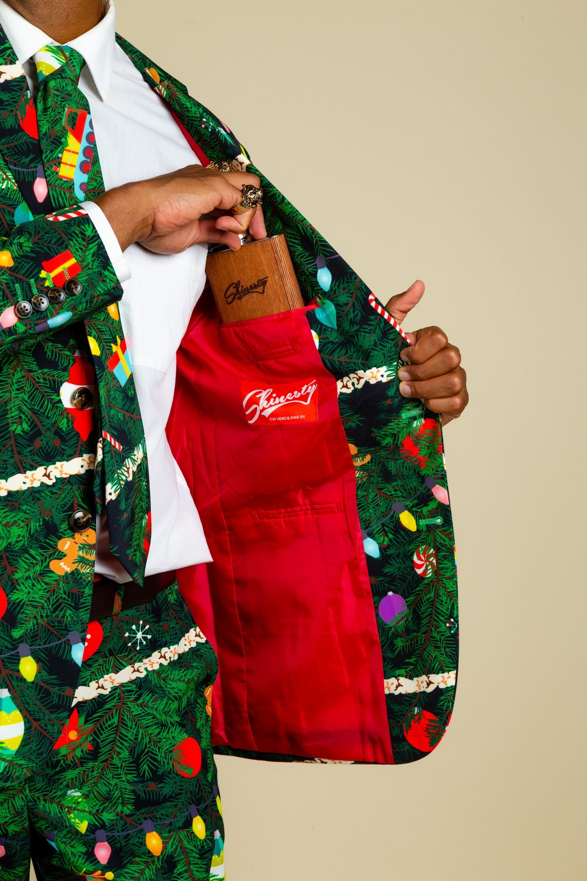 The Christmas Tree Camo | Mens Christmas Tree Print Suit - Shinesty