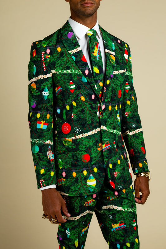 The Christmas Tree Camo | Mens Christmas Tree Print Suit - Shinesty