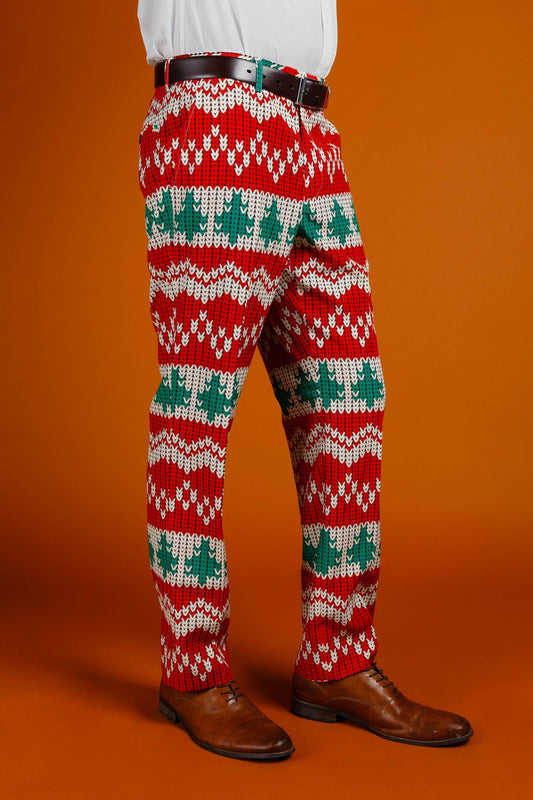 The Red Ryder | Knit Print Christmas Suit Pants - Shinesty