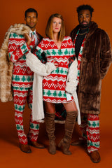 The Red Ryder | Knit Print Christmas Wrap Dress - Shinesty