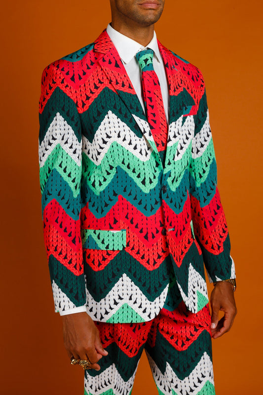 The Dapper Doily | Quilted Print Christmas Suit - Shinesty