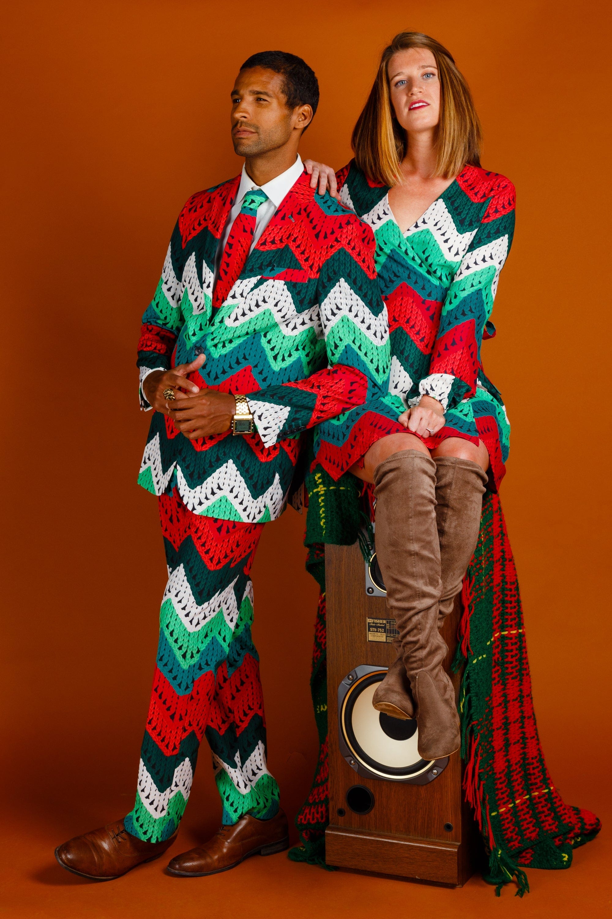 The Dapper Doily | Quilted Print Christmas Suit - Shinesty
