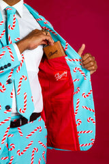 The Peppermint Pimp Canes | Candy Cane Print Christmas Suit - Shinesty - Flyclothing LLC