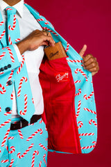 The Peppermint Pimp Canes | Candy Cane Print Christmas Suit - Shinesty