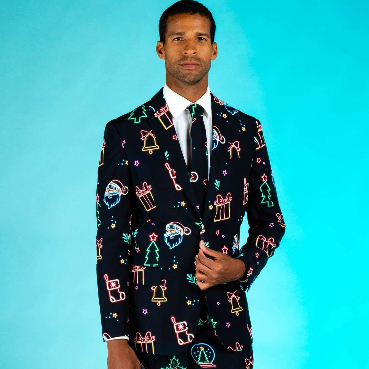 The Naughty Neon Noel | Neon Lights Christmas Suit - Shinesty - Flyclothing LLC