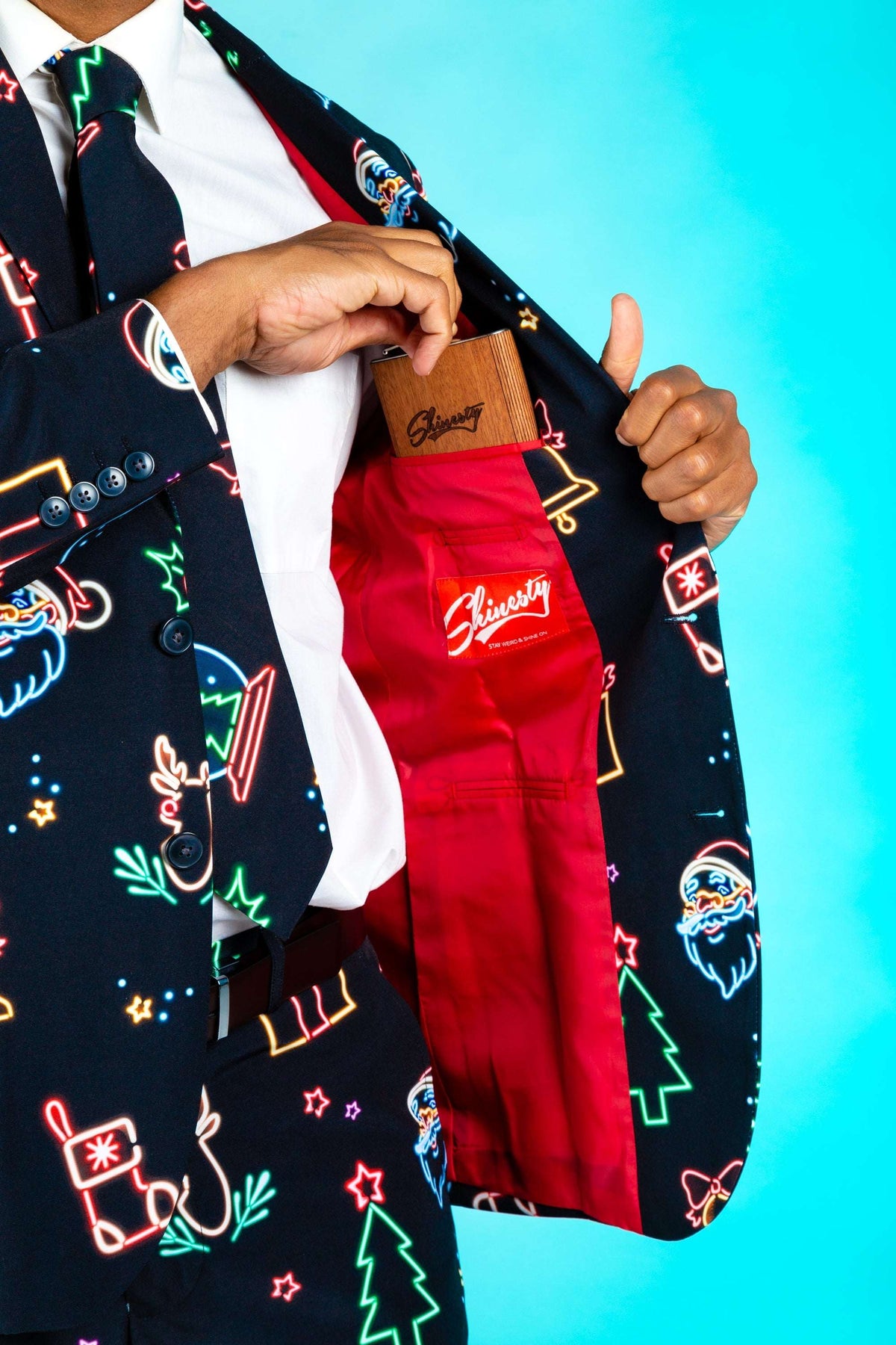 The Naughty Neon Noel | Neon Lights Christmas Suit - Shinesty - Flyclothing LLC