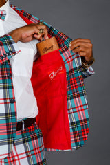 The Scotch on the Rocks | White Plaid Christmas Suit - Shinesty