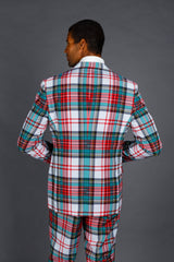 The Scotch on the Rocks | White Plaid Christmas Suit - Shinesty