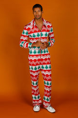 The Red Ryder | Men's Knit Print Christmas Flight Suit - Shinesty