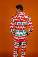 The Red Ryder | Men's Knit Print Christmas Flight Suit - Shinesty