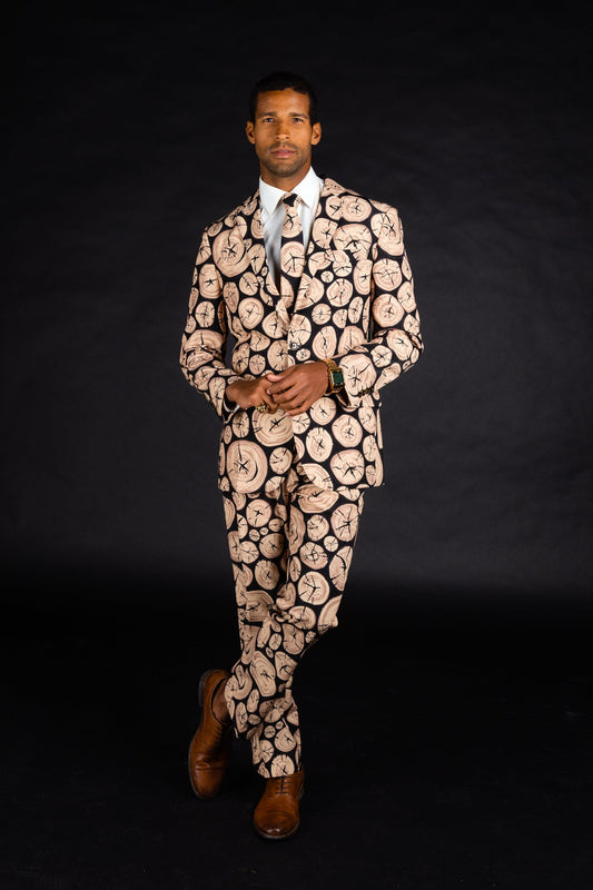 The Xmas Morning Wood | Wood Print Christmas Suit - Shinesty