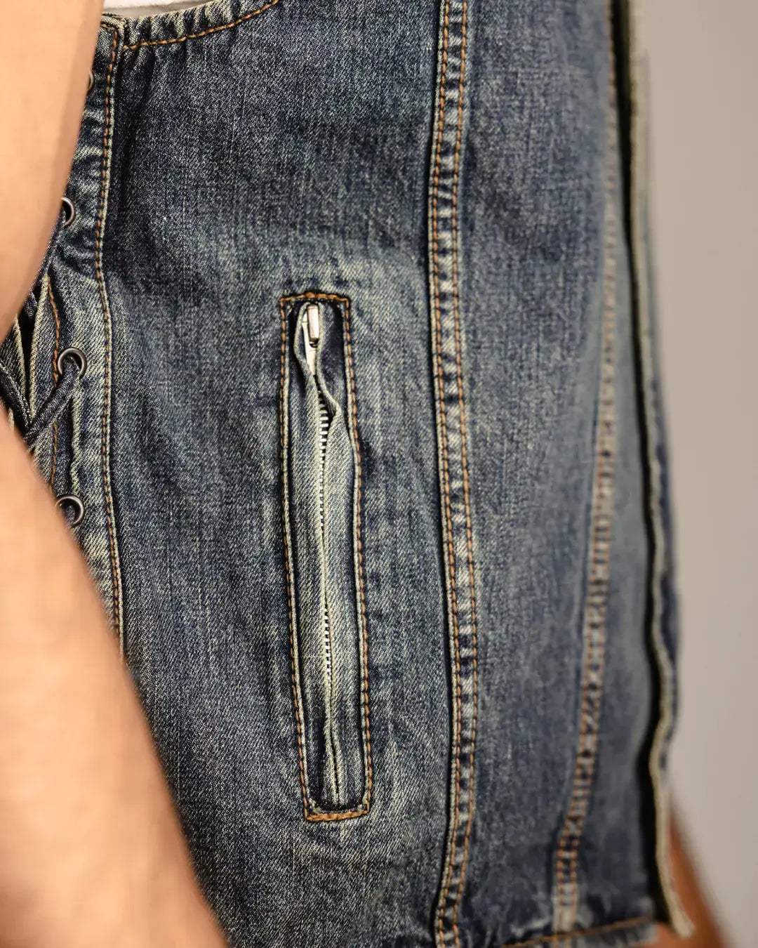 Gambler Men's Motorcycle Denim Vest - First Manufacturing Company - Flyclothing LLC