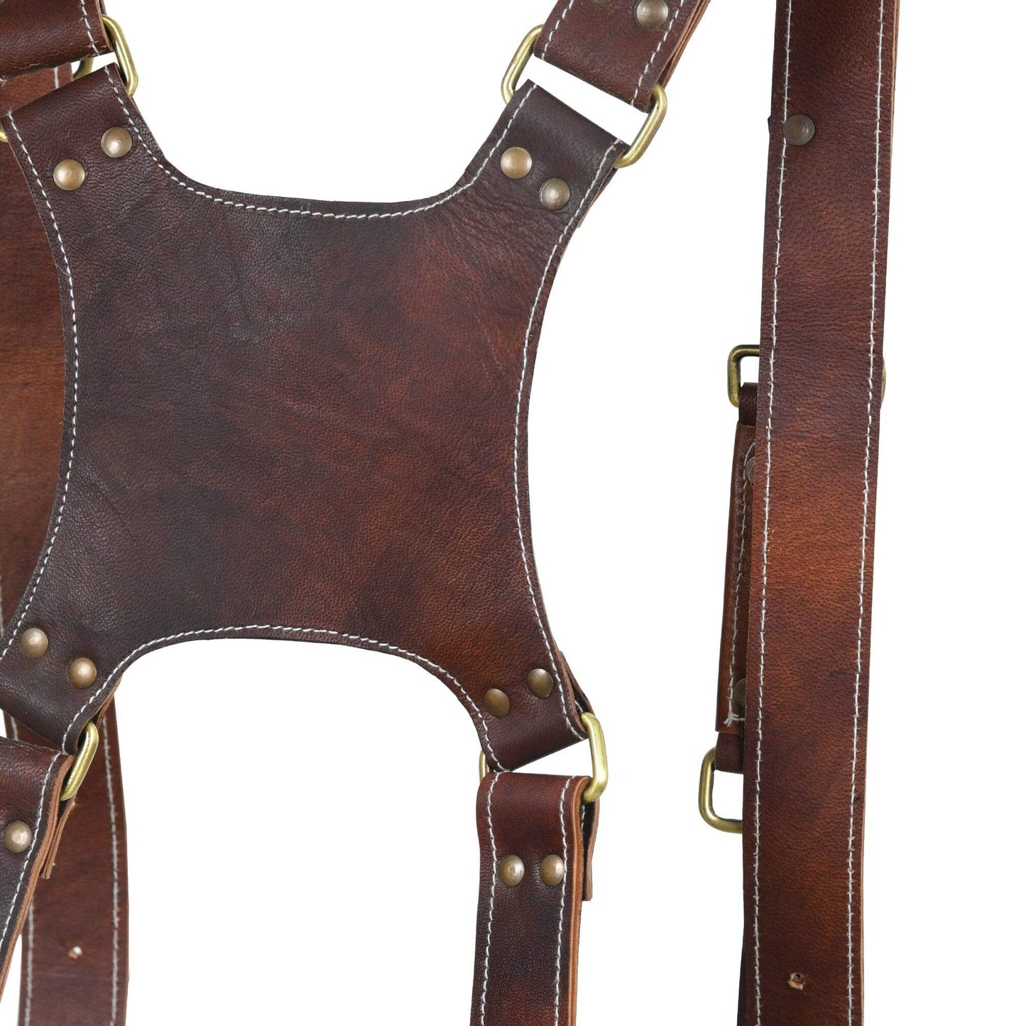 Goat Leather Dual Camera Harness - Classy Leather Bags - Flyclothing LLC