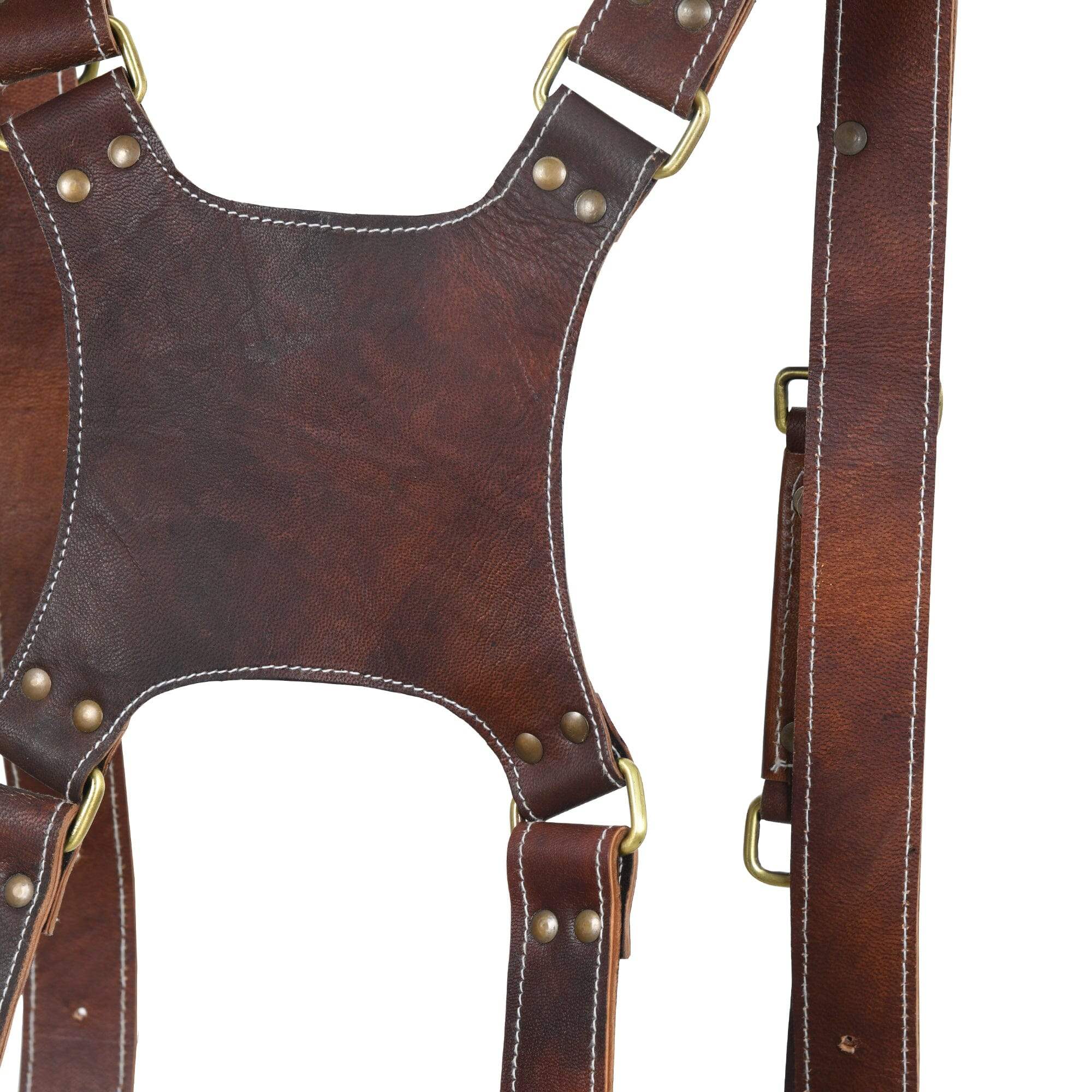 Goat Leather Dual Camera Harness - Classy Leather Bags - Flyclothing LLC
