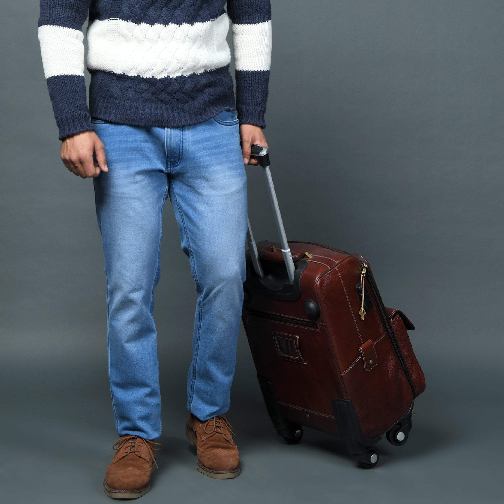 Leather Carry-On Trolly Bag - Classy Leather Bags - Flyclothing LLC
