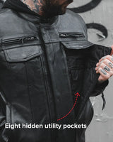 Raider Men's Motorcycle Leather Jacket - First Manufacturing Company - Flyclothing LLC