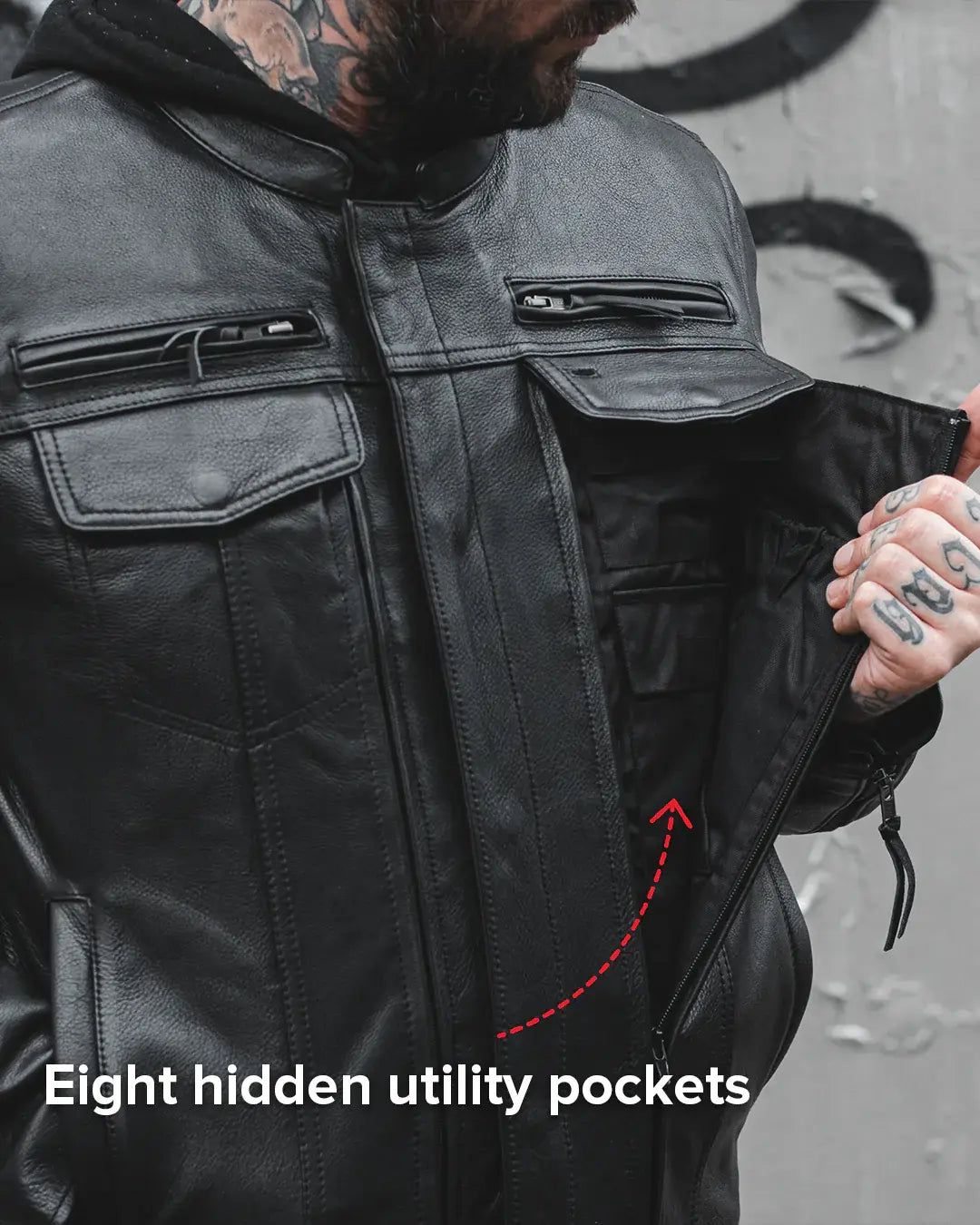 Raider Men's Motorcycle Leather Jacket - First Manufacturing Company - Flyclothing LLC