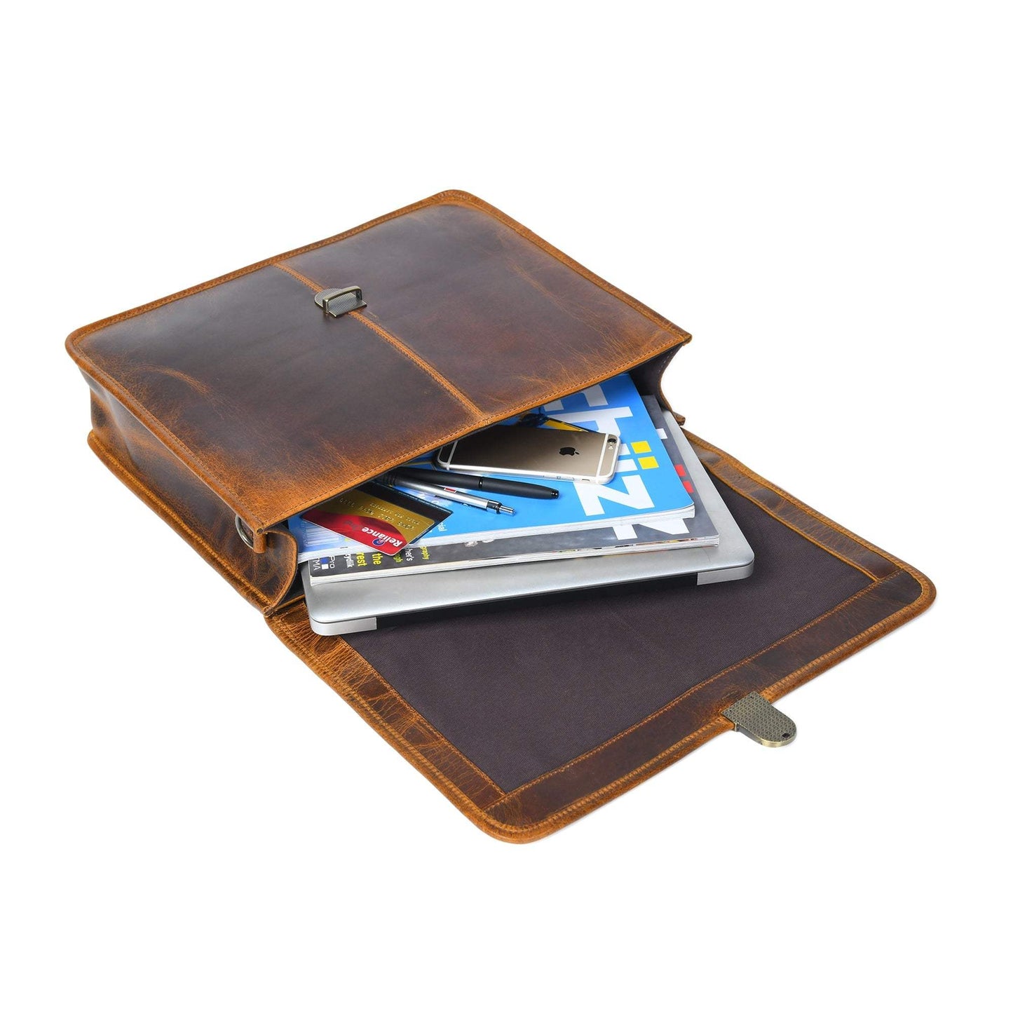 Buffalo Leather Executive Briefcase - Classy Leather Bags - Flyclothing LLC