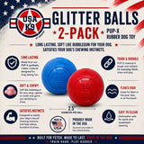 Glitter Ball 2-Pack Dog Toy | Soft Rubber Floating Fetch Ball with Treat Dispenser | USA Made - SodaPup/True Dogs, LLC - Flyclothing LLC