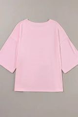 Color Block Star Patched Oversized T-Shirt - Trendsi - Flyclothing LLC