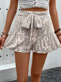 Tied Printed High Waist Shorts - Trendsi