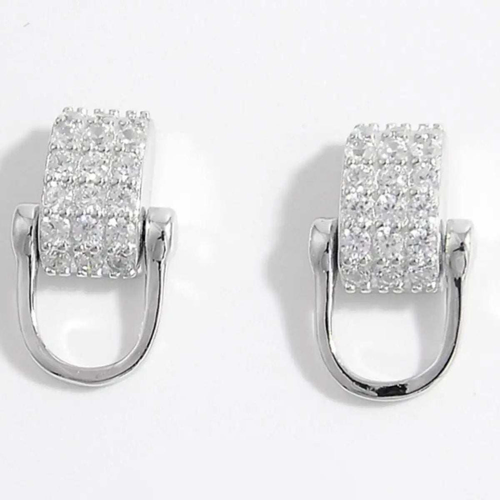 925 Sterling Silver Inlaid Zircon Earrings - Trendsi - Flyclothing LLC