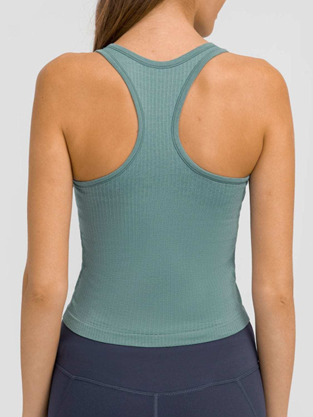 Round Neck Racerback Active Tank - Trendsi - Flyclothing LLC