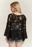 ADORA Bell Sleeve Crochet Top - Trendsi - Flyclothing LLC