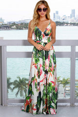 Crisscross Printed Surplice Cami Dress - Trendsi - Flyclothing LLC