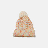 Contrast Cable-Knit Hat with Pompom - Trendsi - Flyclothing LLC