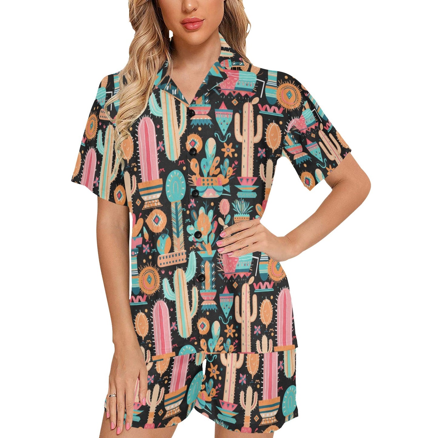 Baha Ranch Cactus Obsessed Women's Western Pajama Set